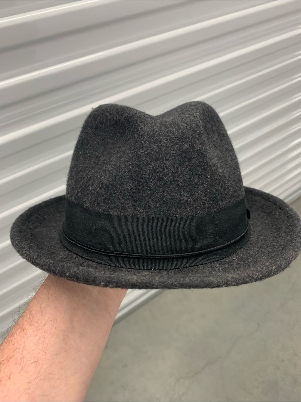 Scala Classic Diamond Wool Fedora in Charcoal Grey L EUC